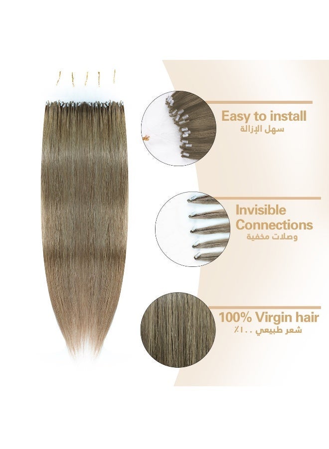Rich Coco Invisible HD Seamless Hair Extensions 100% Virgin Human Hair Straight Hair Extensions Ash Blonde Soft Silky Thick Natural Long Lasting Hair Extensions for Women - Image 1